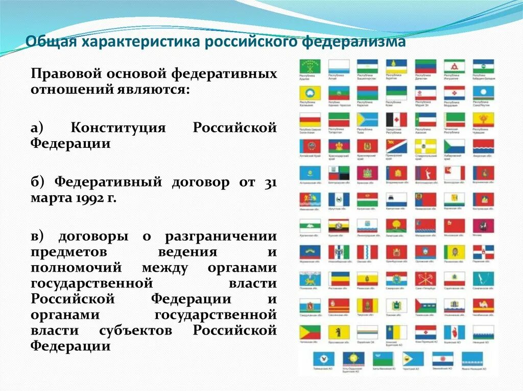 10 особенностей рф. Общая характеристика РФ. Характеристика Российской Федерации. Федеративный договор характеристика. Основы федеративного устройства Российской Федерации.