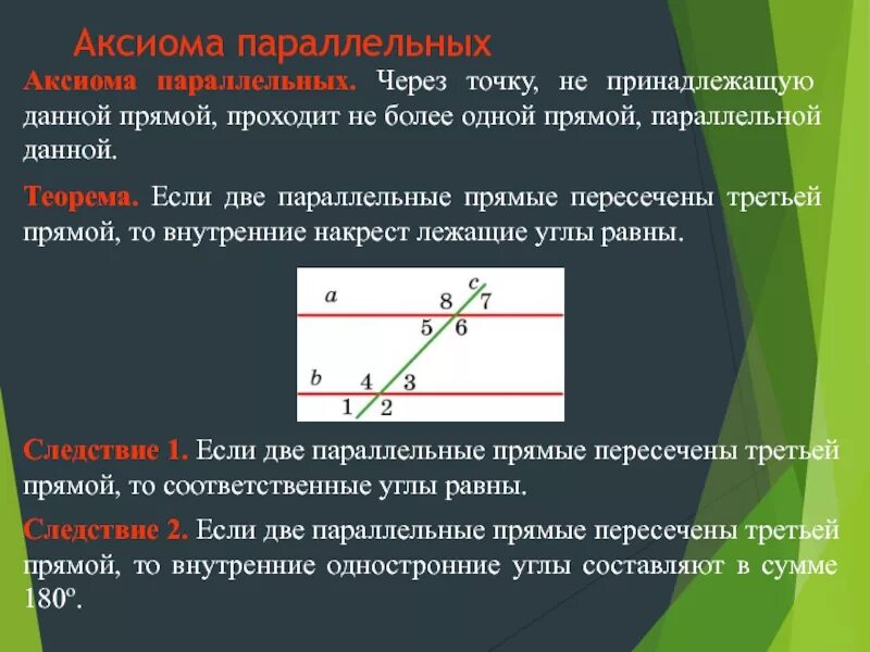 Пересечении третьей двух. Параллельность двух прямых аксиомы параллельных прямых. если две параллельные прямые пересечены третьей прямой. аксиома 2 параллельности прямых. аксиома параллельной прямой.