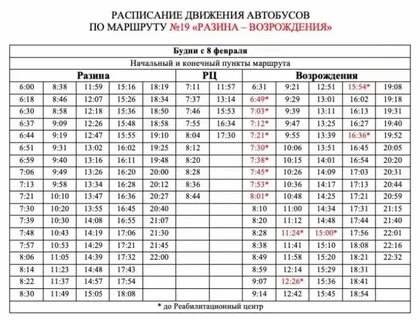 19 автобус вологда маршрут расписание