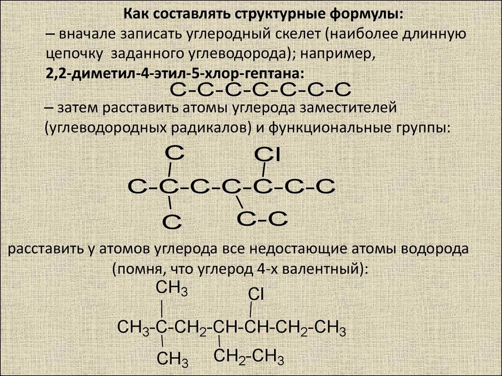 Составить 5 структурных формул