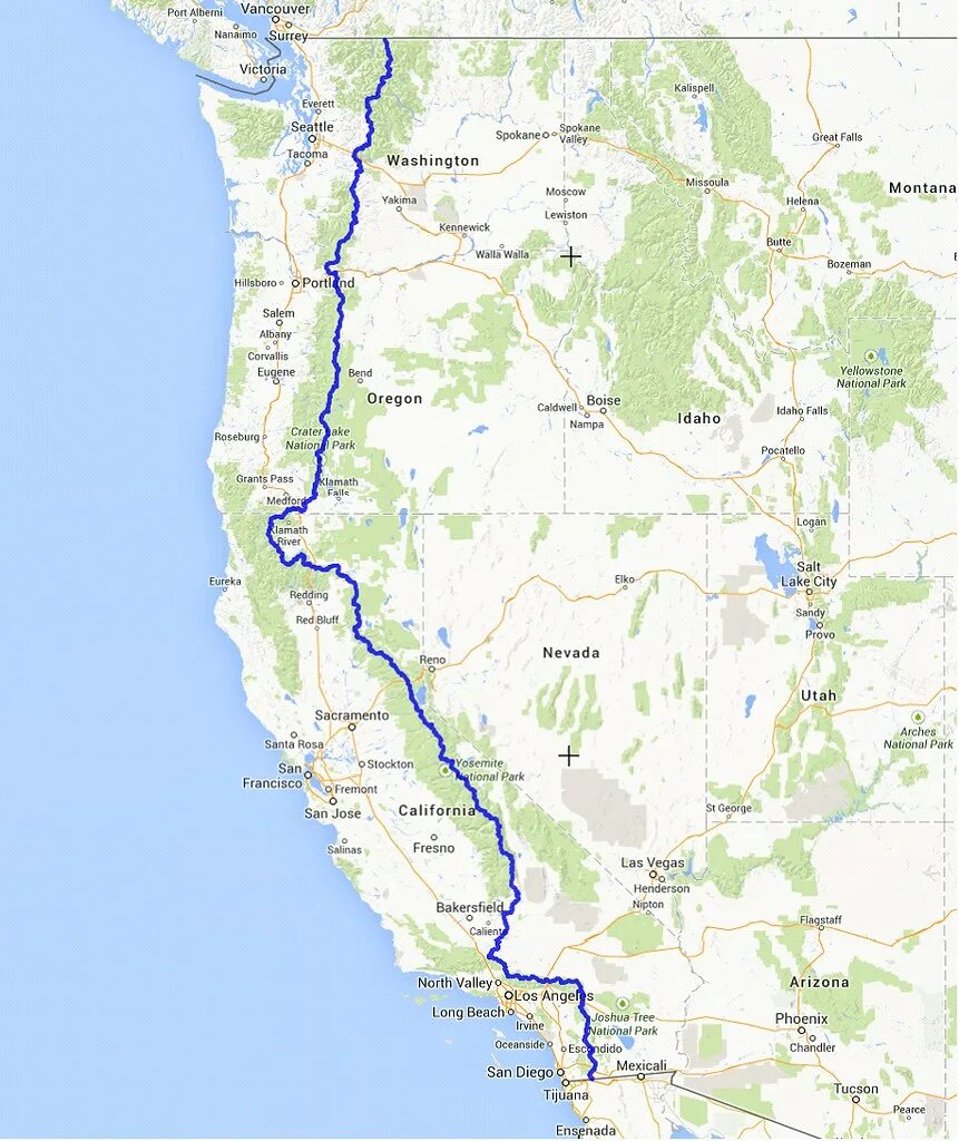 Туристические маршруты америки. Pacific Crest Trail маршрут. Тропа Тихоокеанского хребта карта. Pacific Crest Trail маршрут на карте. Тихоокеанская тропа маршрут.