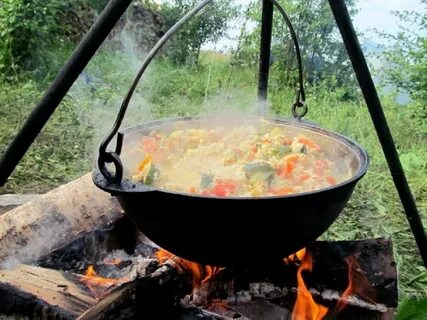Казан приготовление блюд на костре в казане