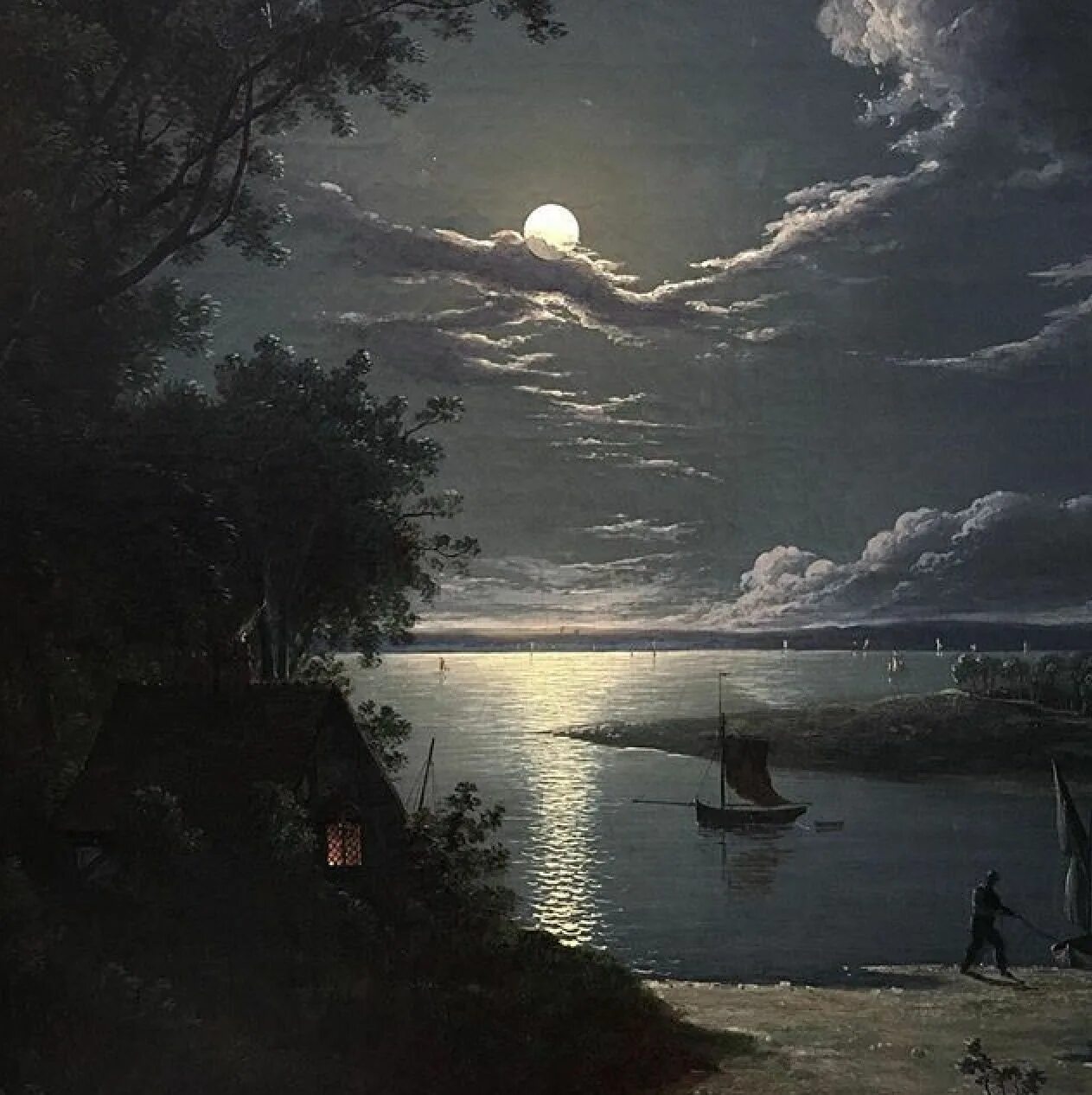 Какой лунной ночью. Лунная ночь на капри (1841). Картины Sebastian Pether.