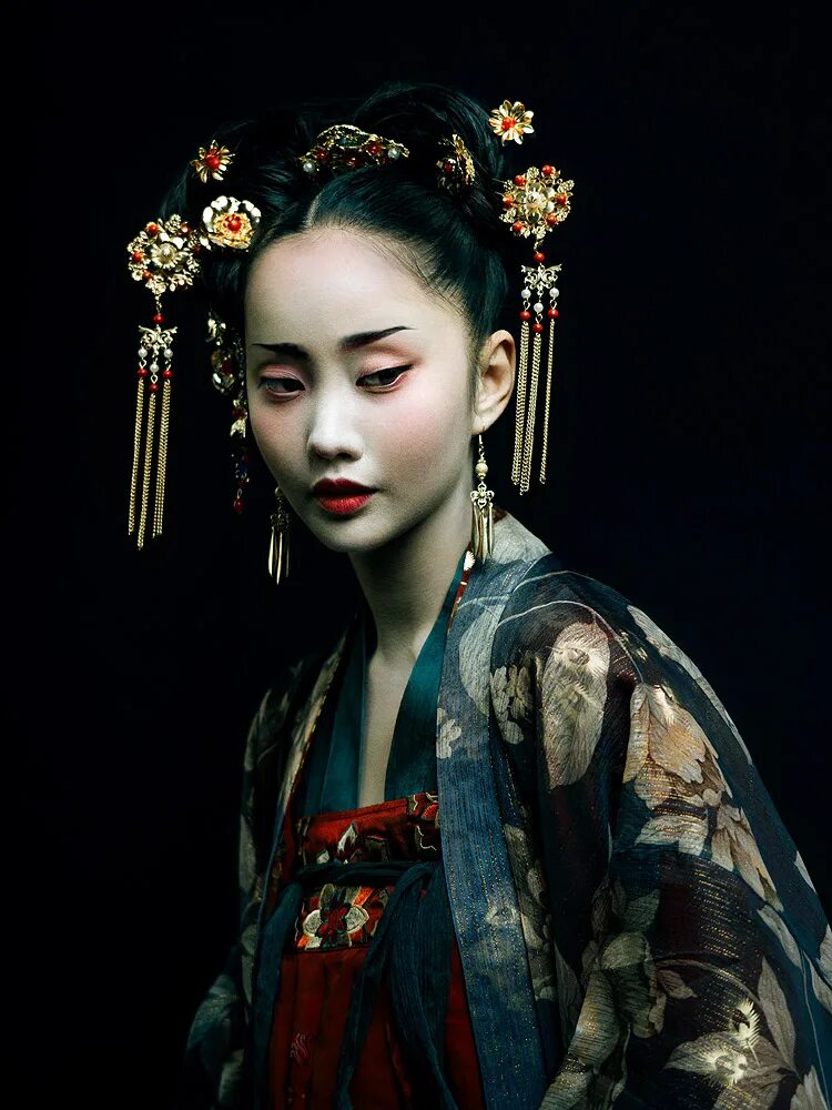 Zhang Jingna. Кацумийо гейша. Zhang Jingna фотограф. Отоко-гейша. Красивое лицо японки