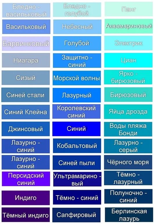 Синий цвет координаты