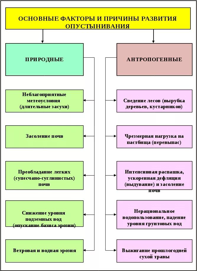 Антропогенные причины опустынивания схема. Факторы опустынивания. Основные факторы опустынивания. Основные причины опустынивания.