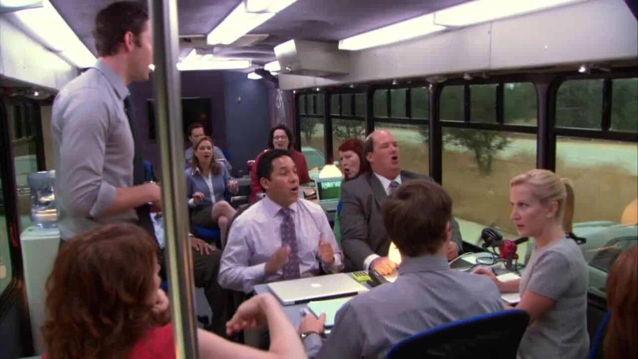 They go to work by bus