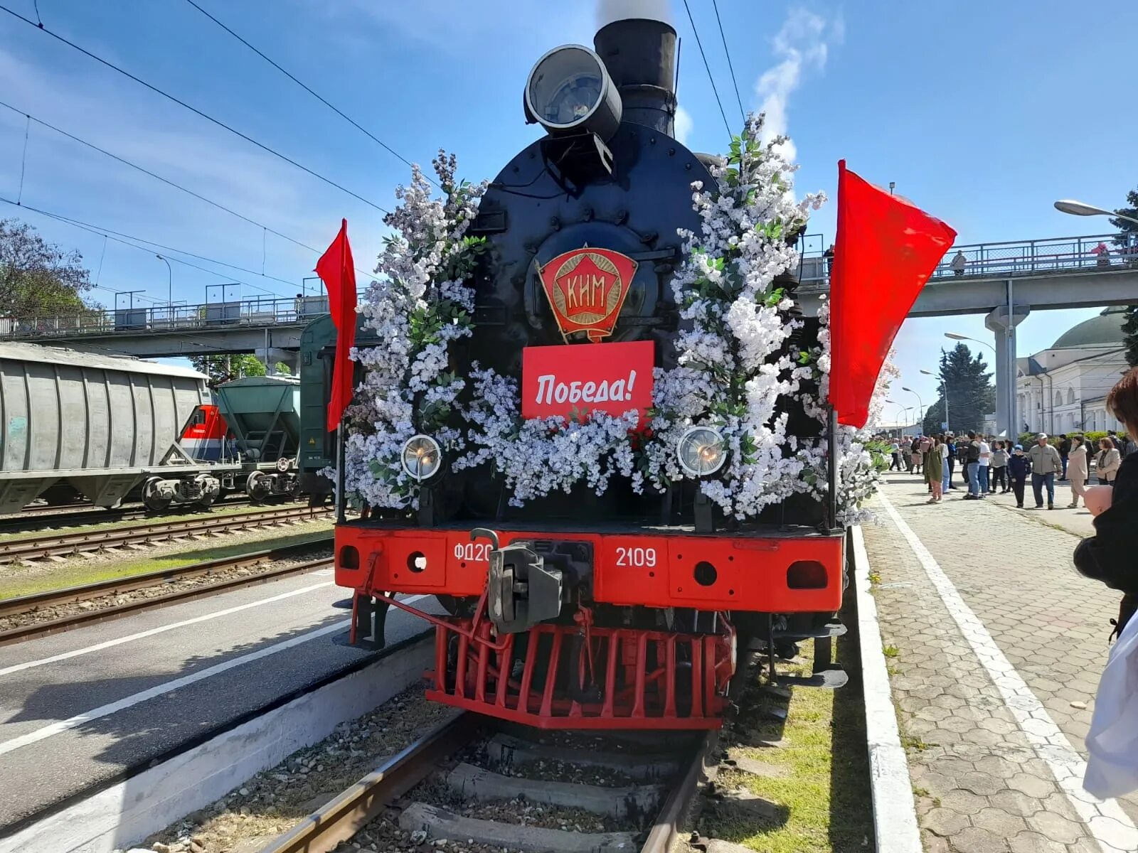 Поезд победы волгоград 2024. Поезд Победы СКЖД Нальчик. Поезд Победы Дубосеково. Поезд Победы 2023 станция Белореченская Северо-Кавказская дорога. Ретро поезд Ростов на Дону 2023.