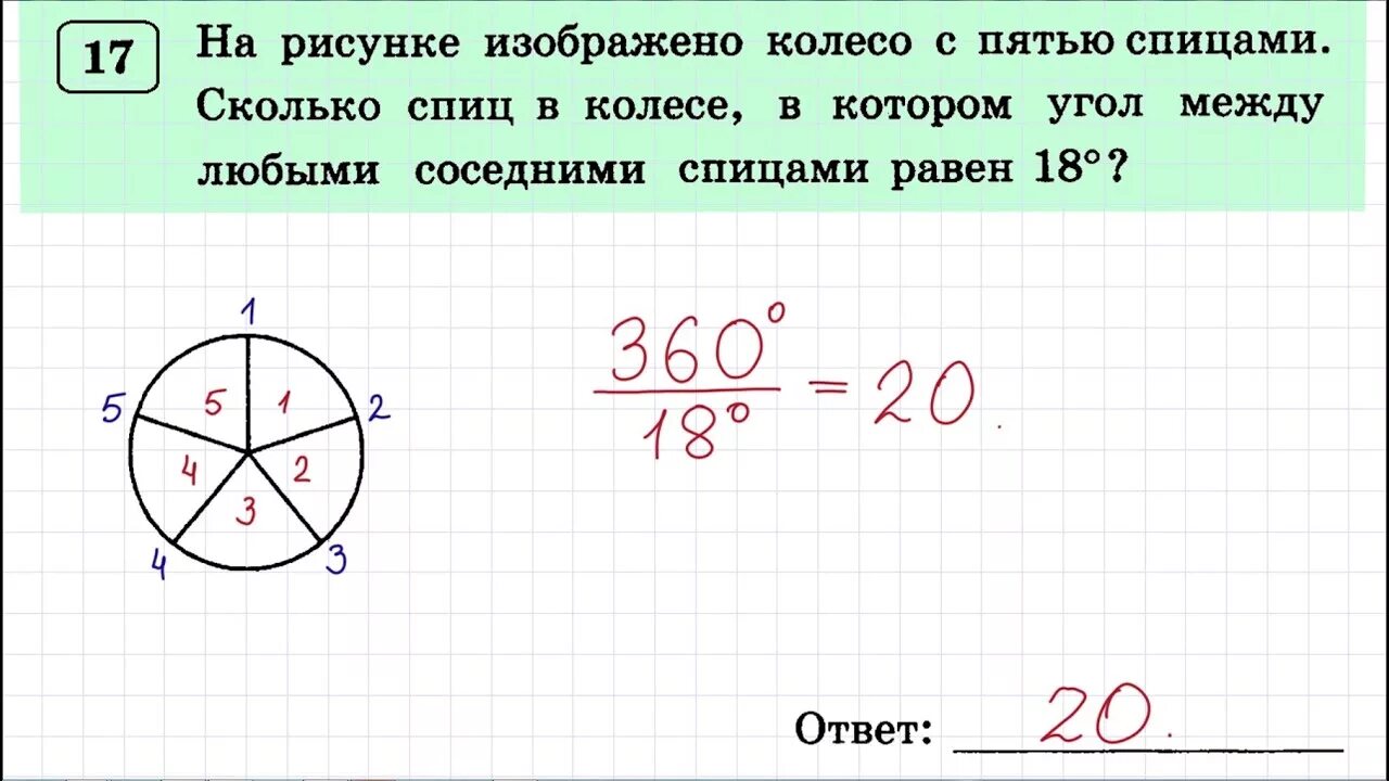 На рисунке изображено колесо с пятью спицами. Колесо с пятью спицами. Задание 8 ОГЭ математика. Задание 17 ОГЭ математика. 15 18 огэ математика