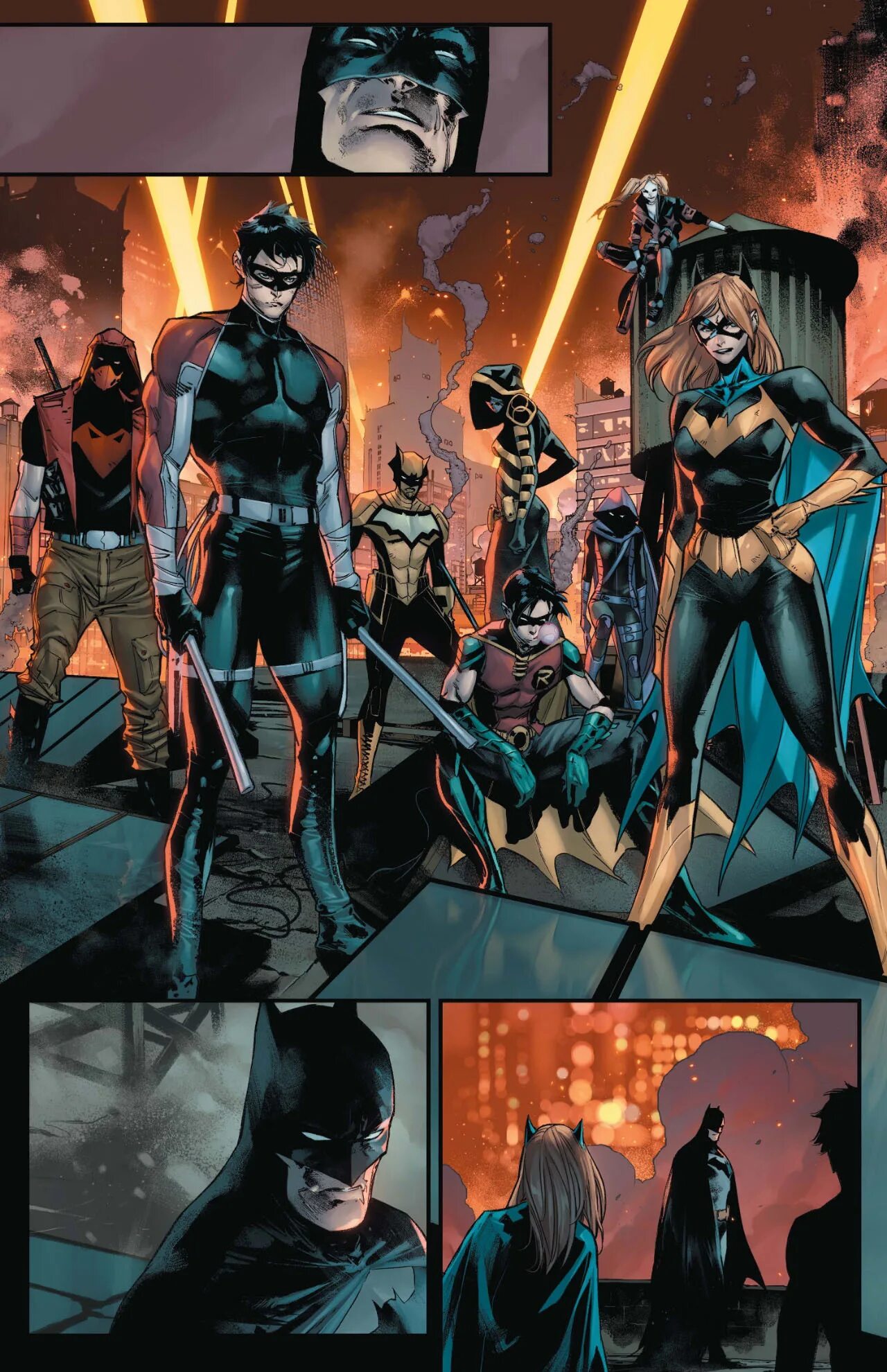 Харли и найтвинг комикс. Gotham knights бэтгерл. dc бэтгерл. фиш муни dc comics. найтвинг и бэтгерл.