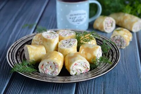Яичные рулетики с начинкой
