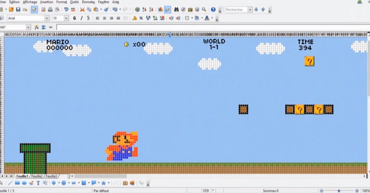 Как проходить марио 3. Игры в excel. марио в экселе. компьютерная игра в excel. играем в экселе.
