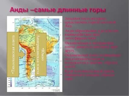 Как расположены горы анды