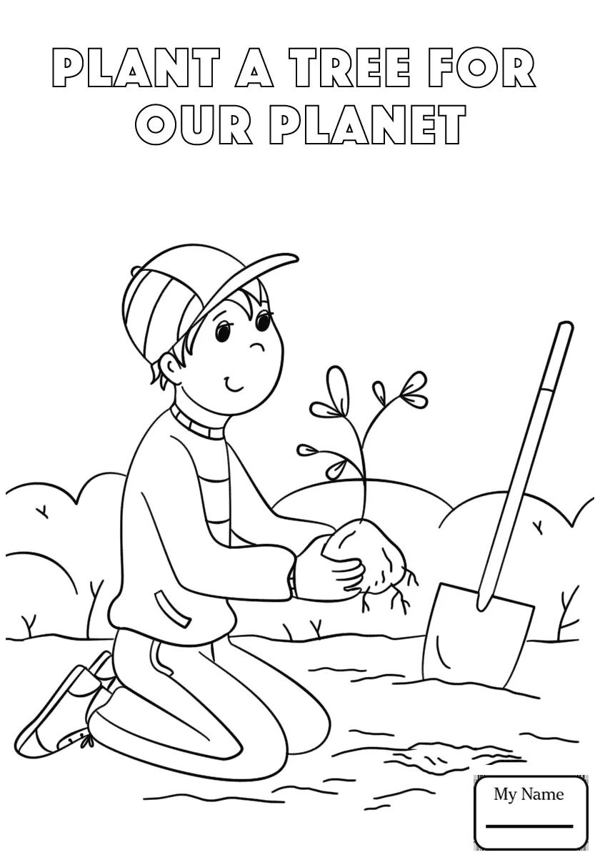 Раскраска. В огороде. Раскраска по экологии для детей. Посадка деревьев раскраска. Дети сажают деревья раскраски для детей.