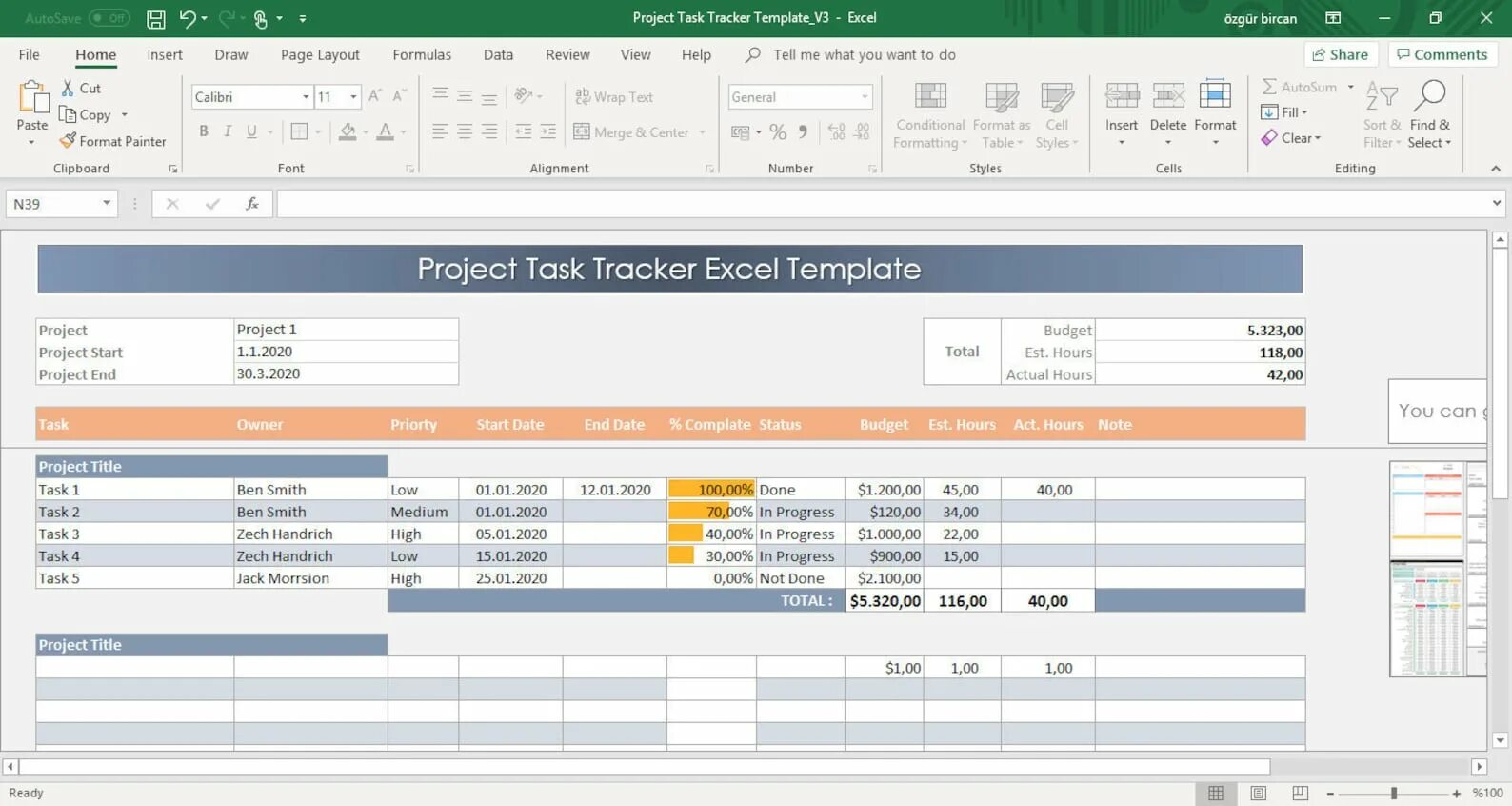 Task tracking