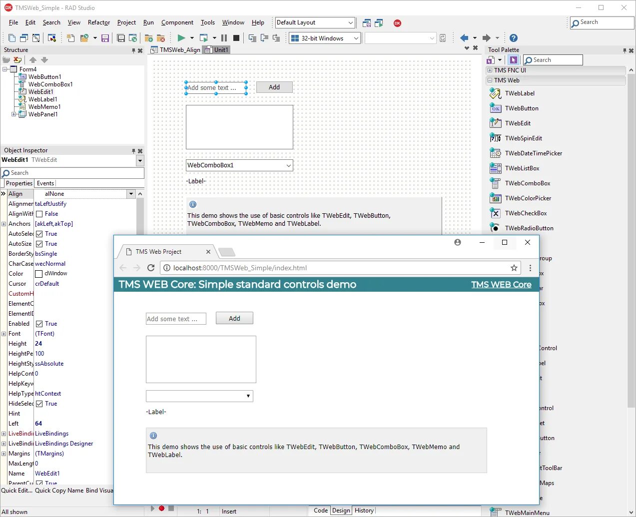 Tms delphi. Tms web core. tms web core delphi. delphi visual studio. tms интерфейс.