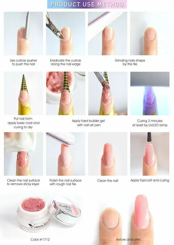 Bqan 500pcs Plastic Lucid Nail Form Extension Acrylic French Curve Sticker Uv Ge
