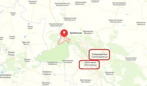 Кременная на карте лнр