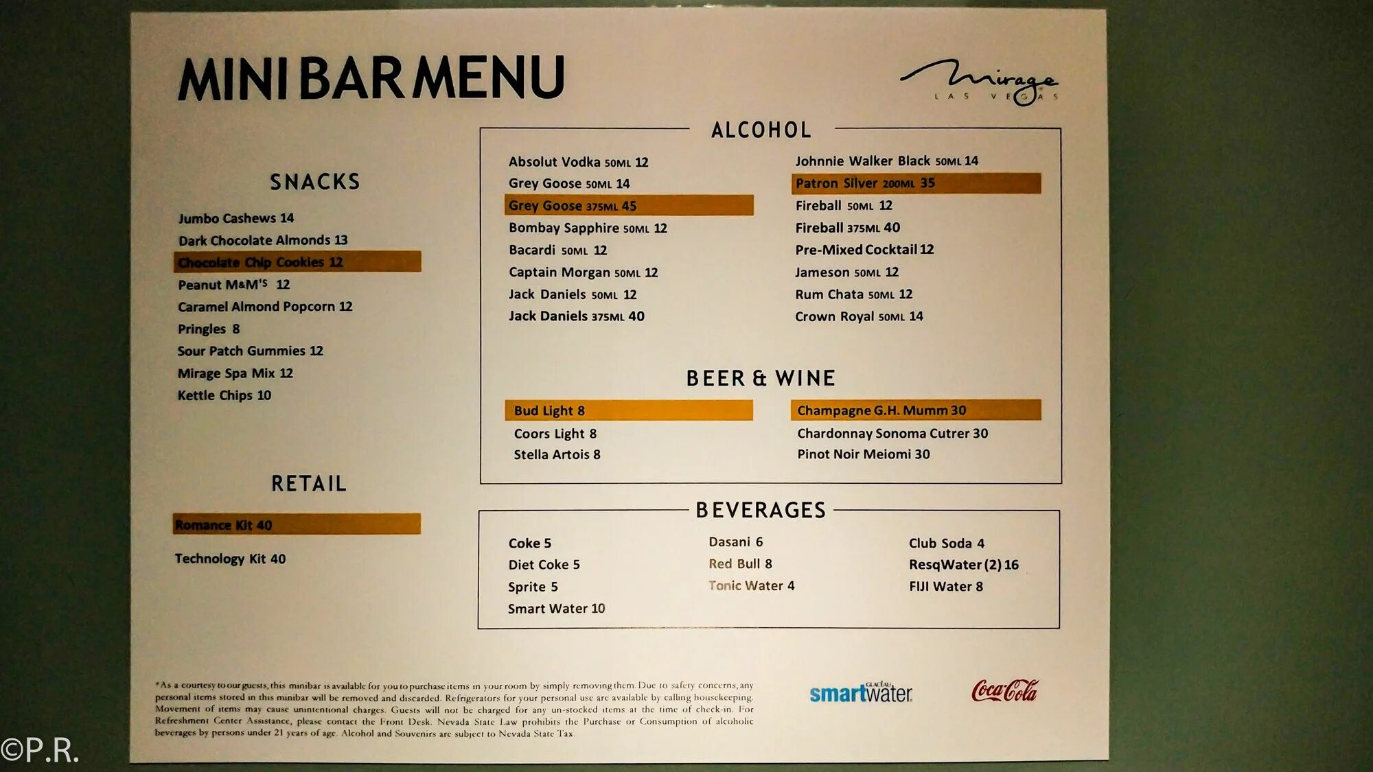 Mini menu