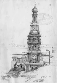 Колокольня рисунок