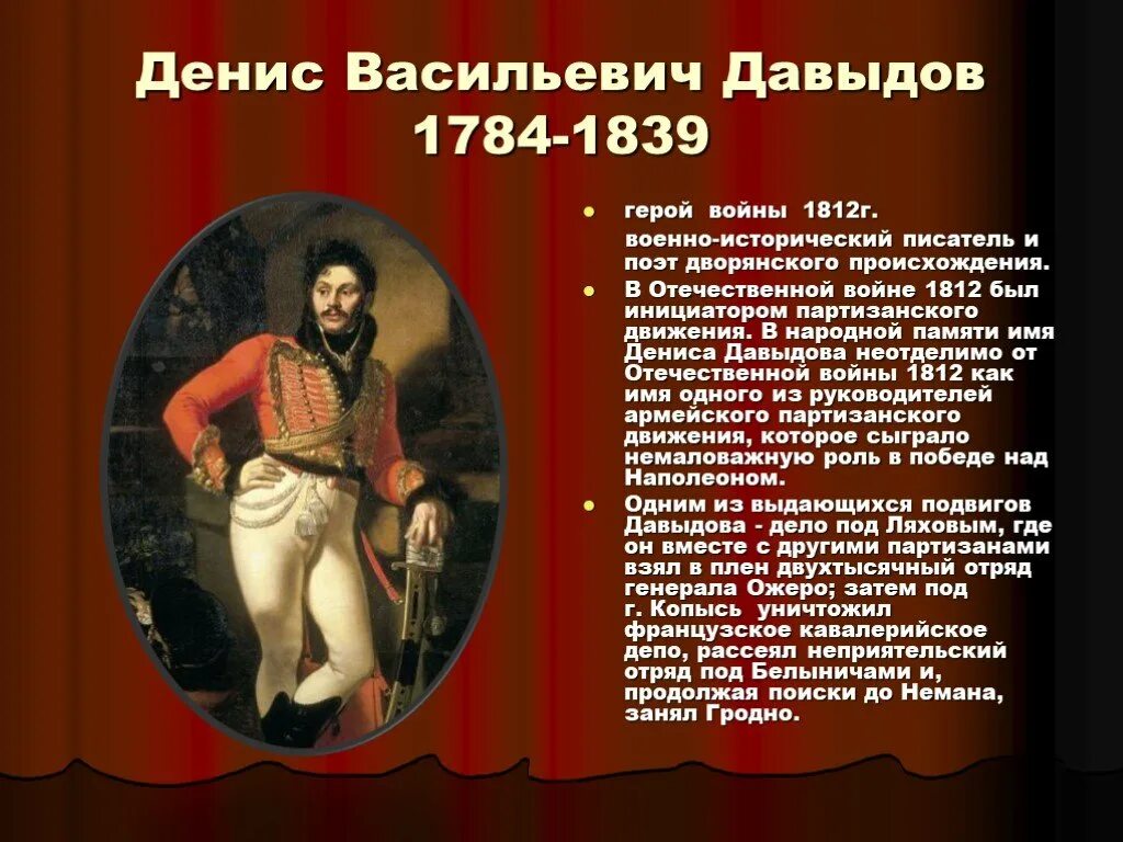 Герои войны 1812 года сообщение 4 класс