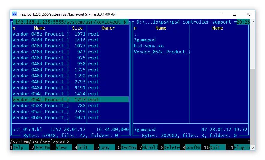 System usr. Vendor: 054c. Vendor: 054c product: 09cc. Vendor 046d c71b.