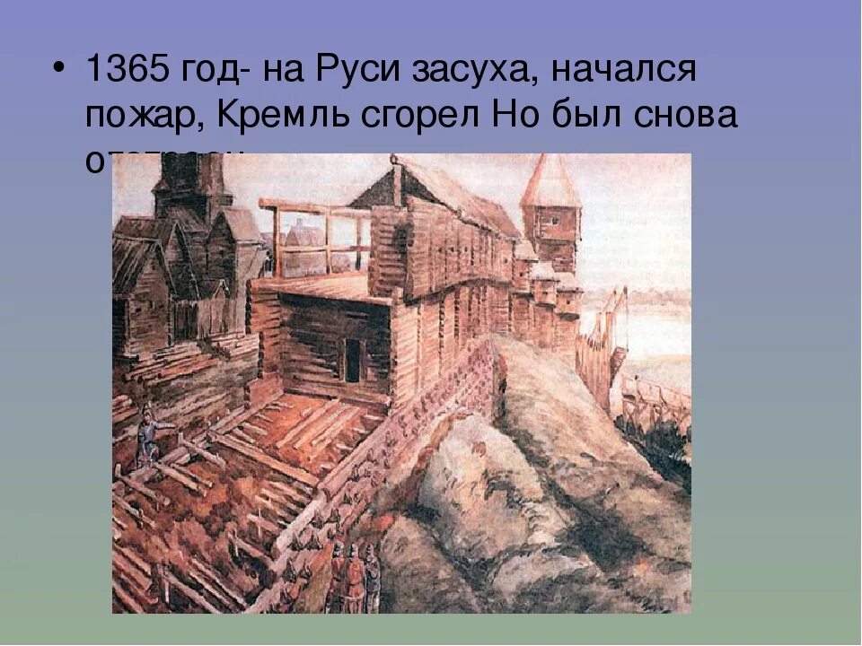 В каком году началось строительство кремля. Московский Кремль 1365 год. Московский Кремль начало строительства. Деревянный Кремль в Москве информация. Первые постройки Кремля.