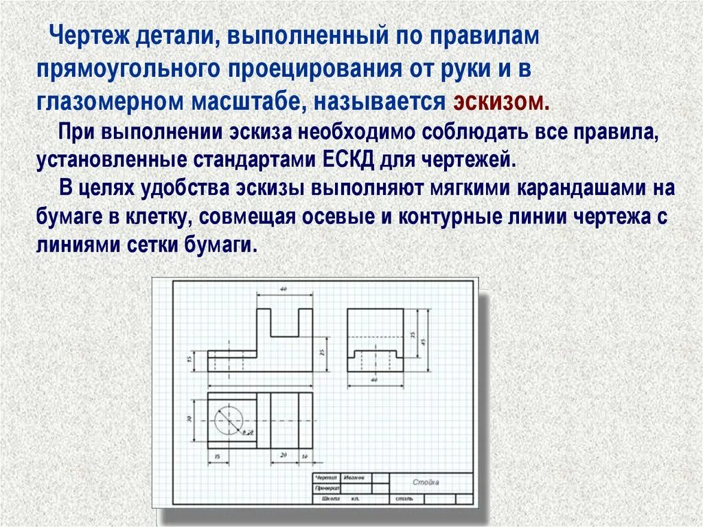 Правила чертежа детали