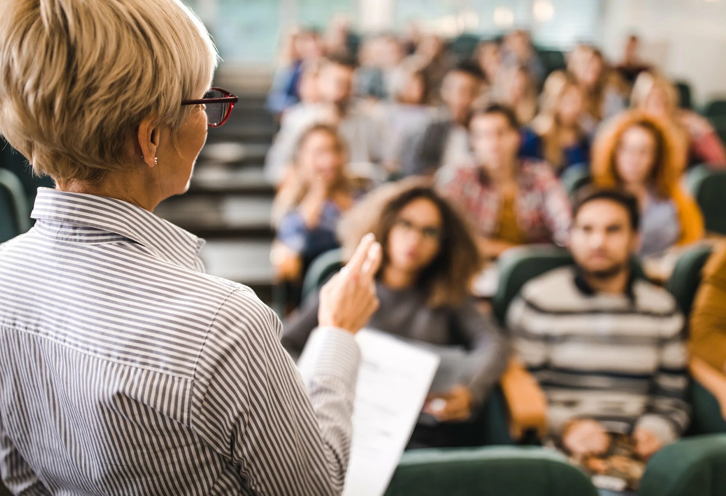 The teacher the lecture