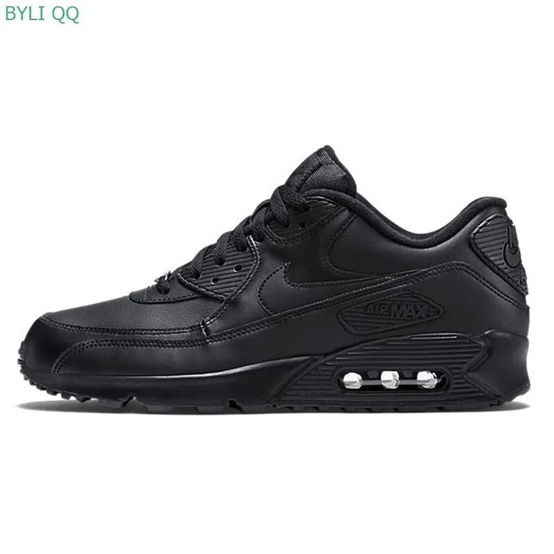 Купить кожаные кроссовки найк. Air Max 90 Leather Black. Nike Air Max 90 черные. Кроссовки найк АИР Макс 90. Nike Air Max кожаные мужские.