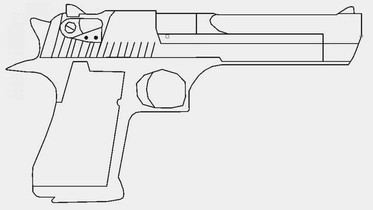 Как сделать дигл. Дезерт игл 357 Магнум чертеж. Чертёж пистолета Desert Eagle. Чертеж пистолета Дезерт игл.