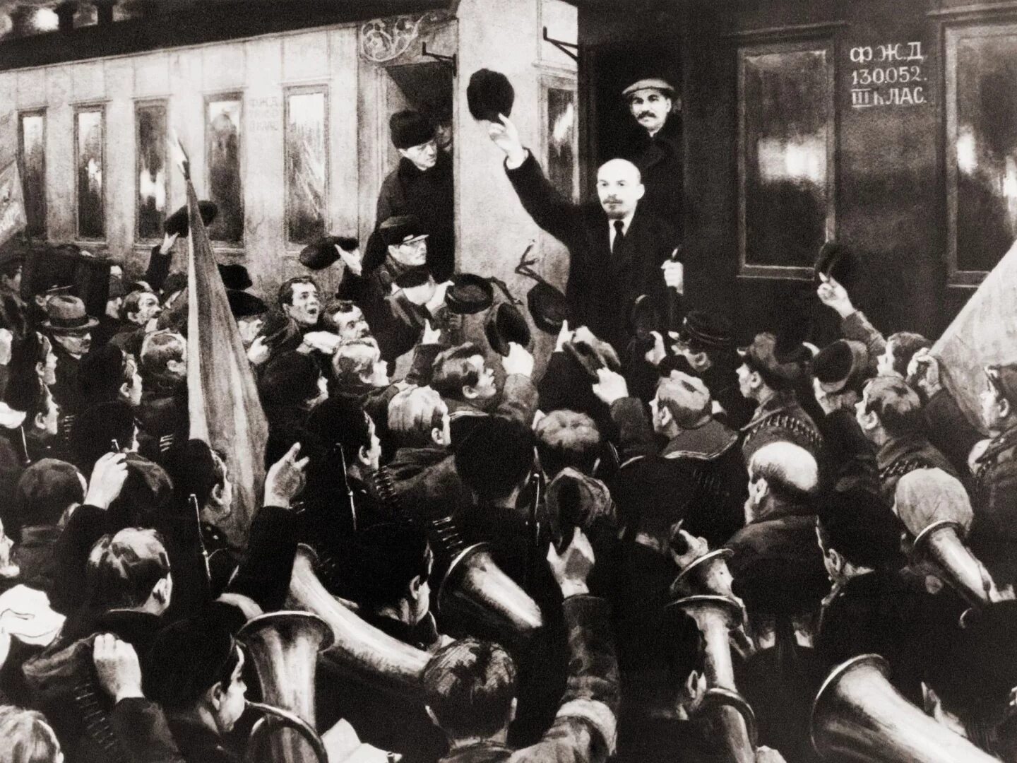 Возвращение ленина из эмиграции. Ленин на финляндском вокзале 1917. встреча ленина на финляндском вокзале 3 апреля 1917 года. приезд ленина в петроград в апреле 1917. ленин возвращение в россию 1917.