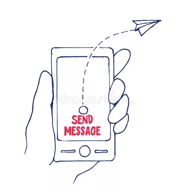 Hers send message. Send message. рисование в телефоне процесс. sending messages. send message art vector.