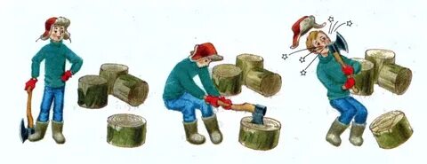 Коля колит дрова