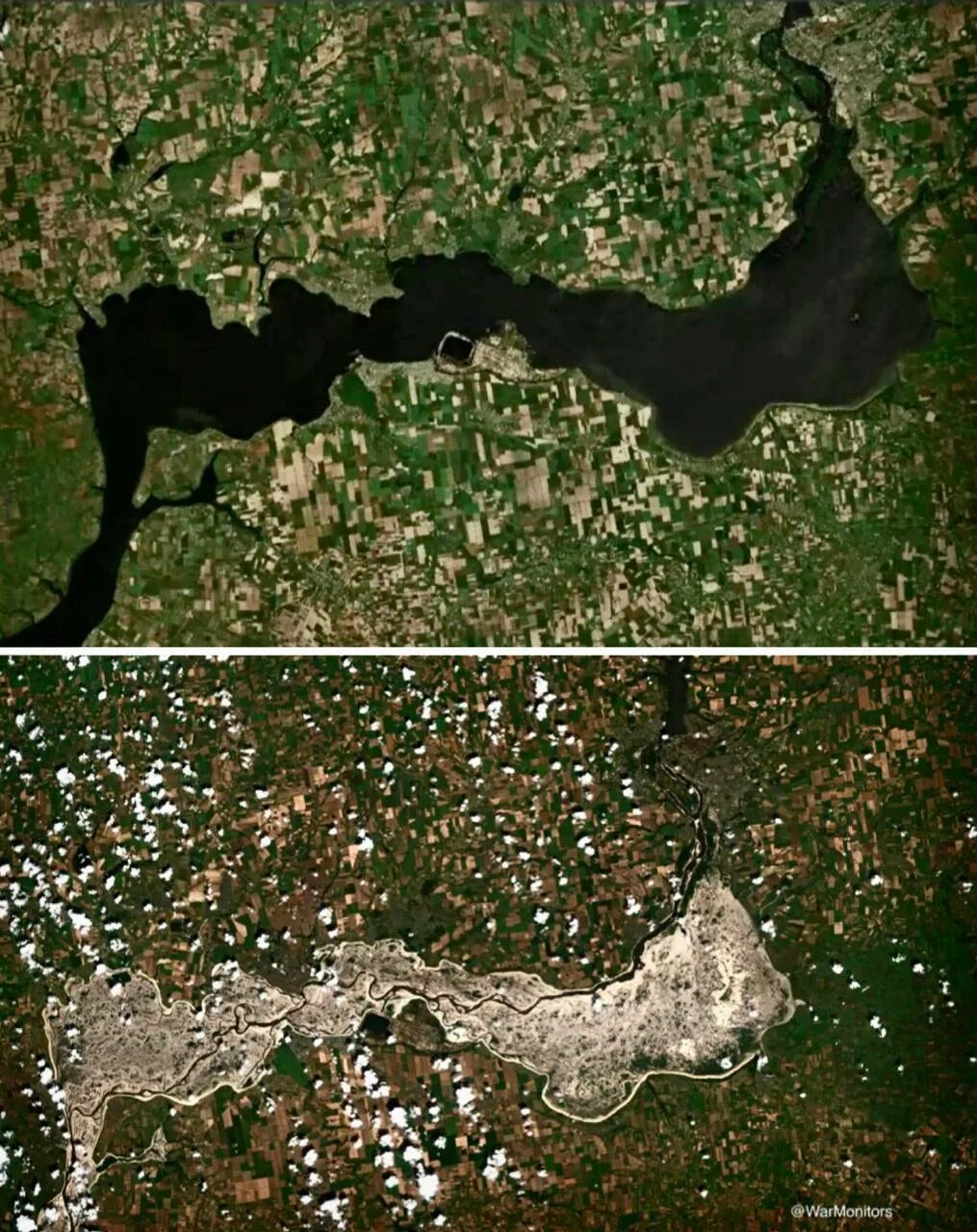 Каховское водохранилище сегодня на карте #170 post Пенсионный фонд Каховского МО (@pensionfond_kakhovka)