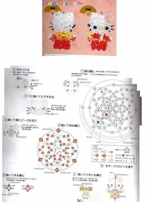 Hello Kitty из бисера схема. Амигуруми из бисера схемы. Схемки на амигуруми из бисера. Схема для бисероплетения hello Kitty.
