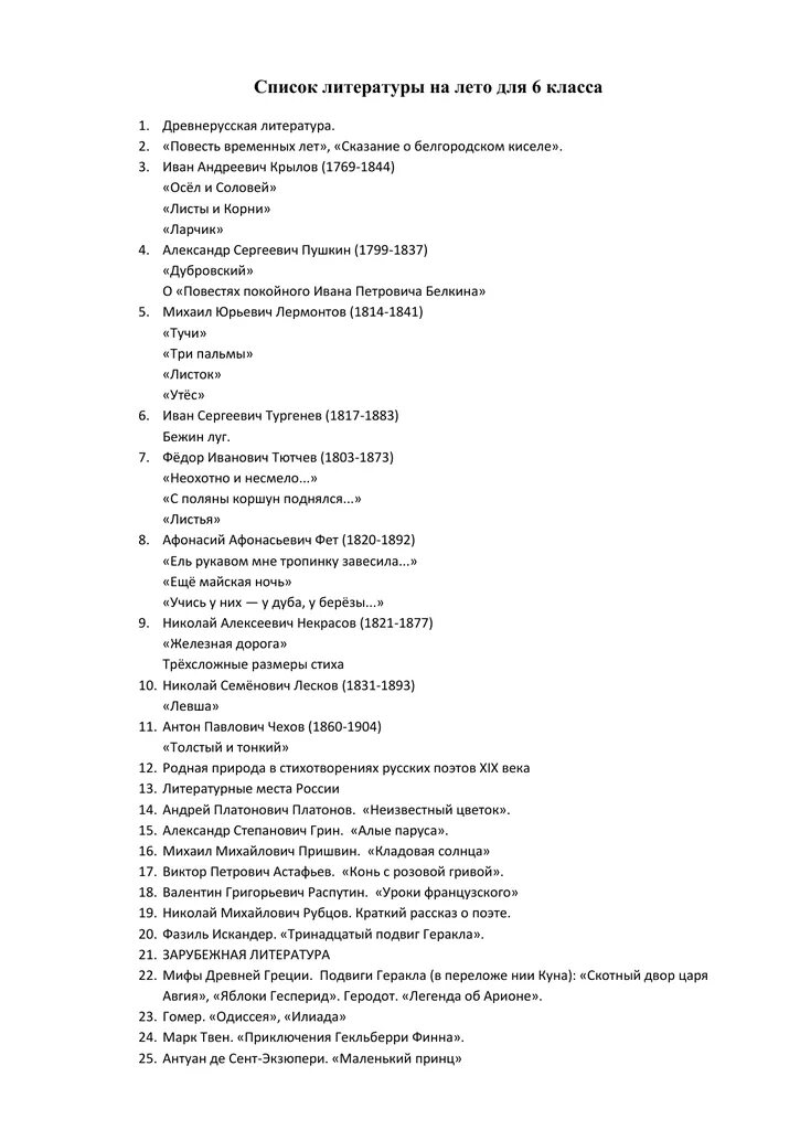 Список чтения пятый класс. Список чтения пятый класс
