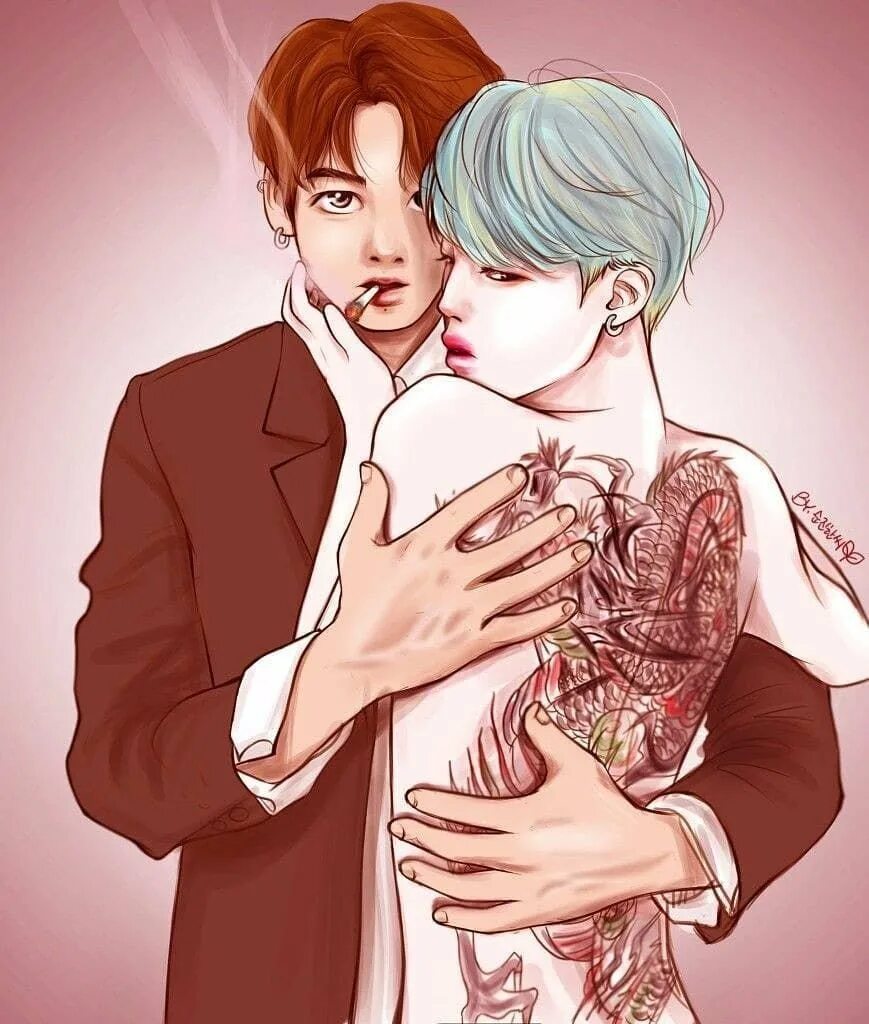 Юнмины флафф. Чигуки. BTS Jikook арт 18. BTS Jikook Art 18. BTS Чимин и Чонгук fanart 18.