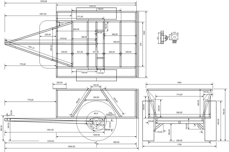 Телега своими руками размеры. Прицеп самосвал для мотоблока своими руками чертежи. Чертежи прицепа для мотоблока из балки ВАЗ 2109.