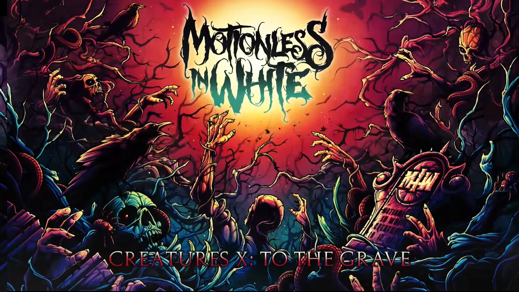 Meet you at the graveyard sovan truong. Motionless in White обложки. Motionless in White 2023. Motionless in White creatures обложка. Группа Motionless in White.