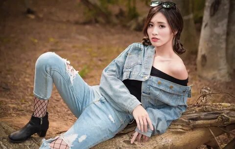 Desktop HD wallpaper: Brunette, Sunglasses, Model, Women, Denim, Asian free...