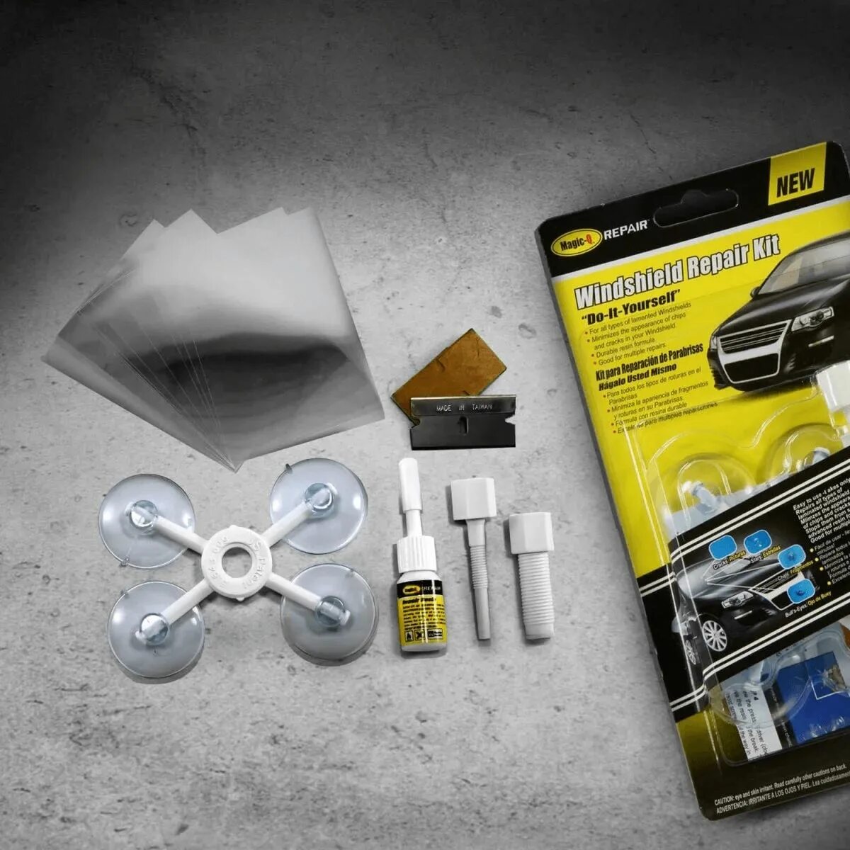 Набор для ремонта автостекол Windshield Repair Kit. Набор для ремонта стекол Glass Doctor Kit. Набор для ремонта ветровых стекол. Ремкомплект для лобового стекла.