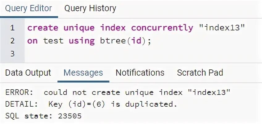 Postgresql unique constraint. Doctrine add Index concurrently Definition.