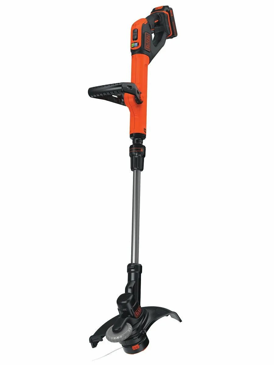 Триммер с двумя аккумуляторами. Аккумуляторный триммер black+decker stc1820epc-qw. аккумуляторный триммер блэк деккер. триммер электрический black+decker stc1820pc, 28 см. black+decker триммер аккумуляторный 18 вольт.
