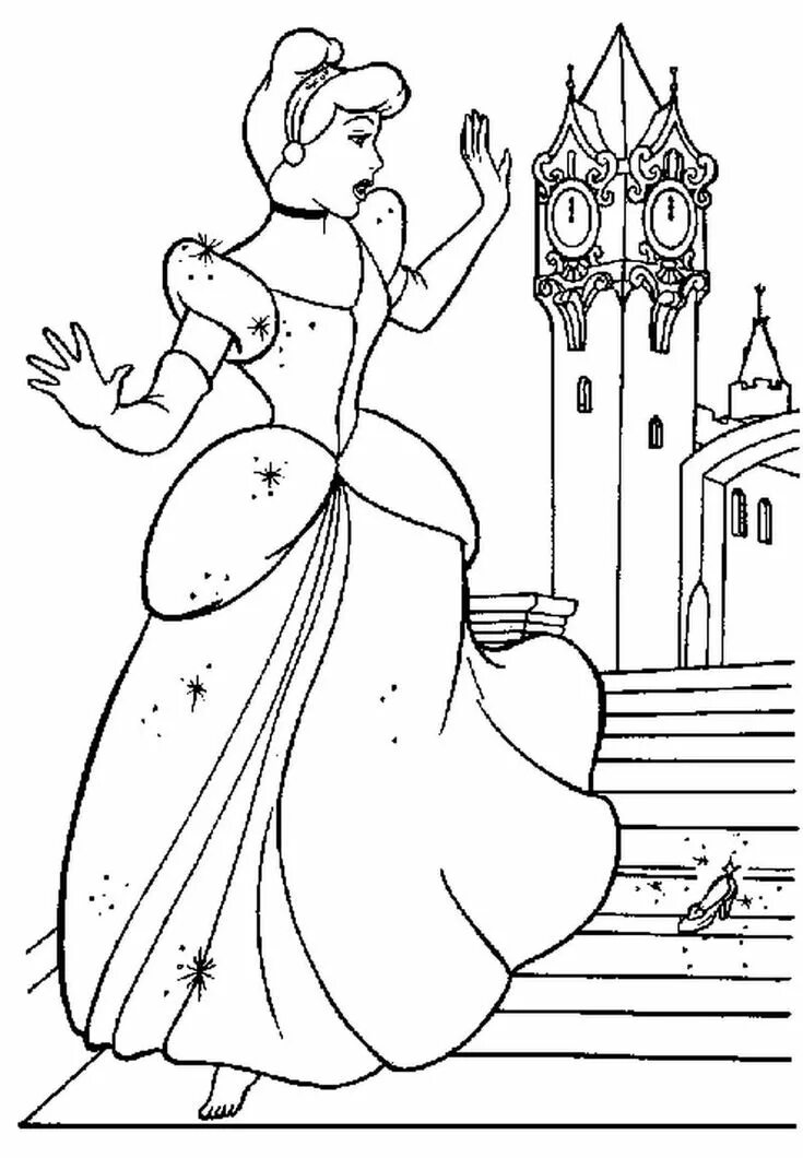 Top 50 mẫu tranh tô màu công chúa Lọ Lem xinh đẹp, dễ thương Coloring pages for 