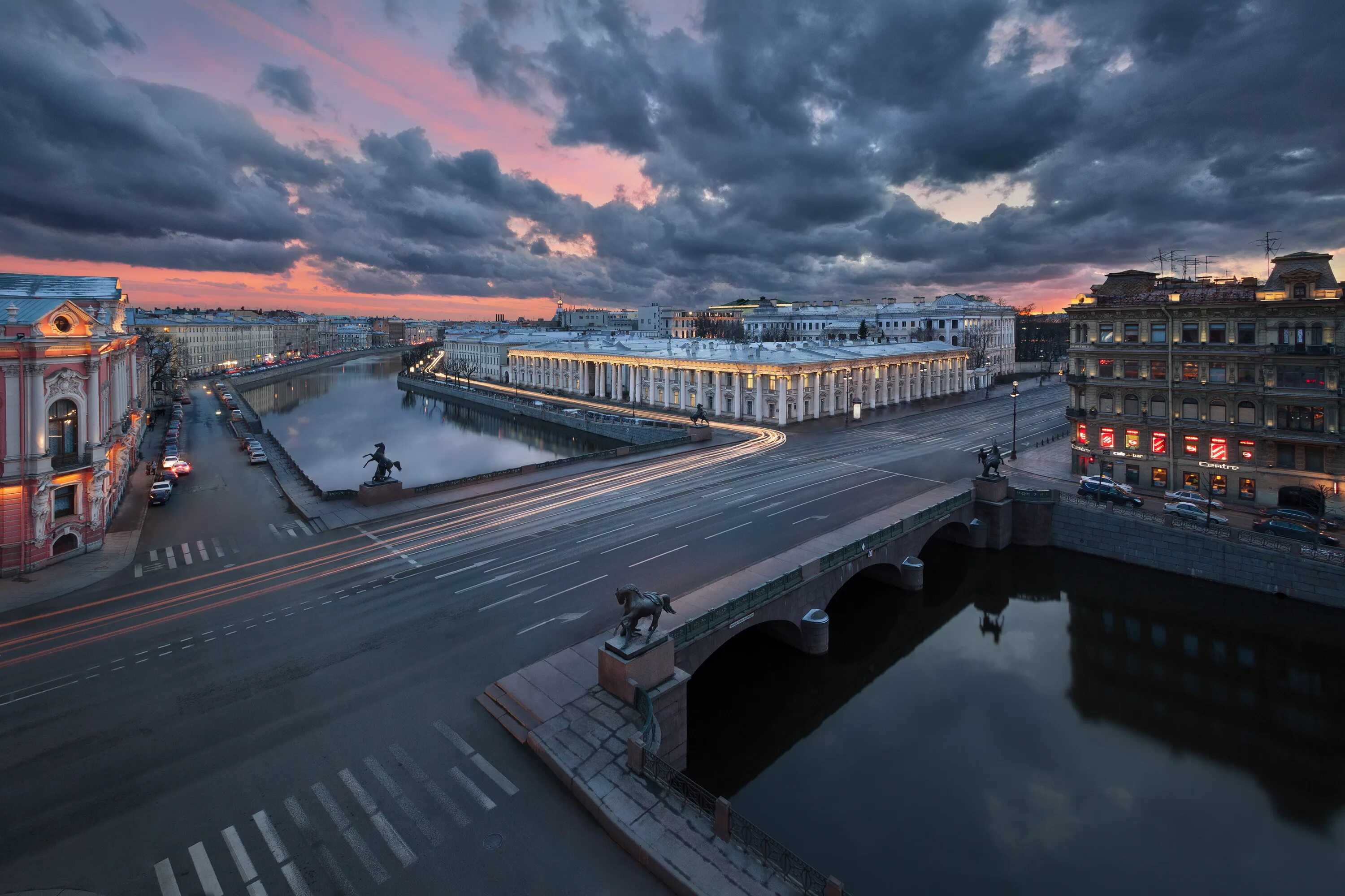 Река Фонтанка Аничков мост. Питер Аничков мост.