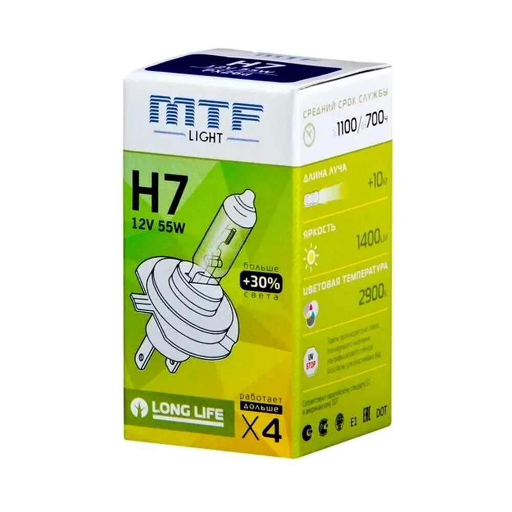 Лампы н7 mtf. Лампа галоген mtf h7 12/55w light standart+30% hs1207. mtf автолампа h7 12v 55w standart +30 long life. галогенная лампа mtf h7 12v 55w - standard +30%. галогенная лампа mtf light h7 12 v 55 w longlife x4.