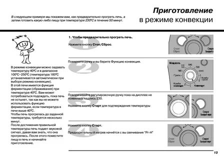 Режимы микроволновой печи