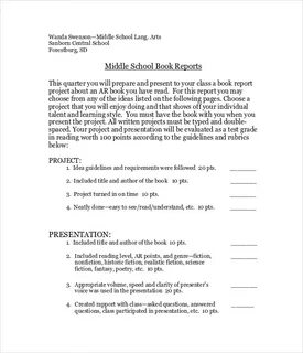 Book report example