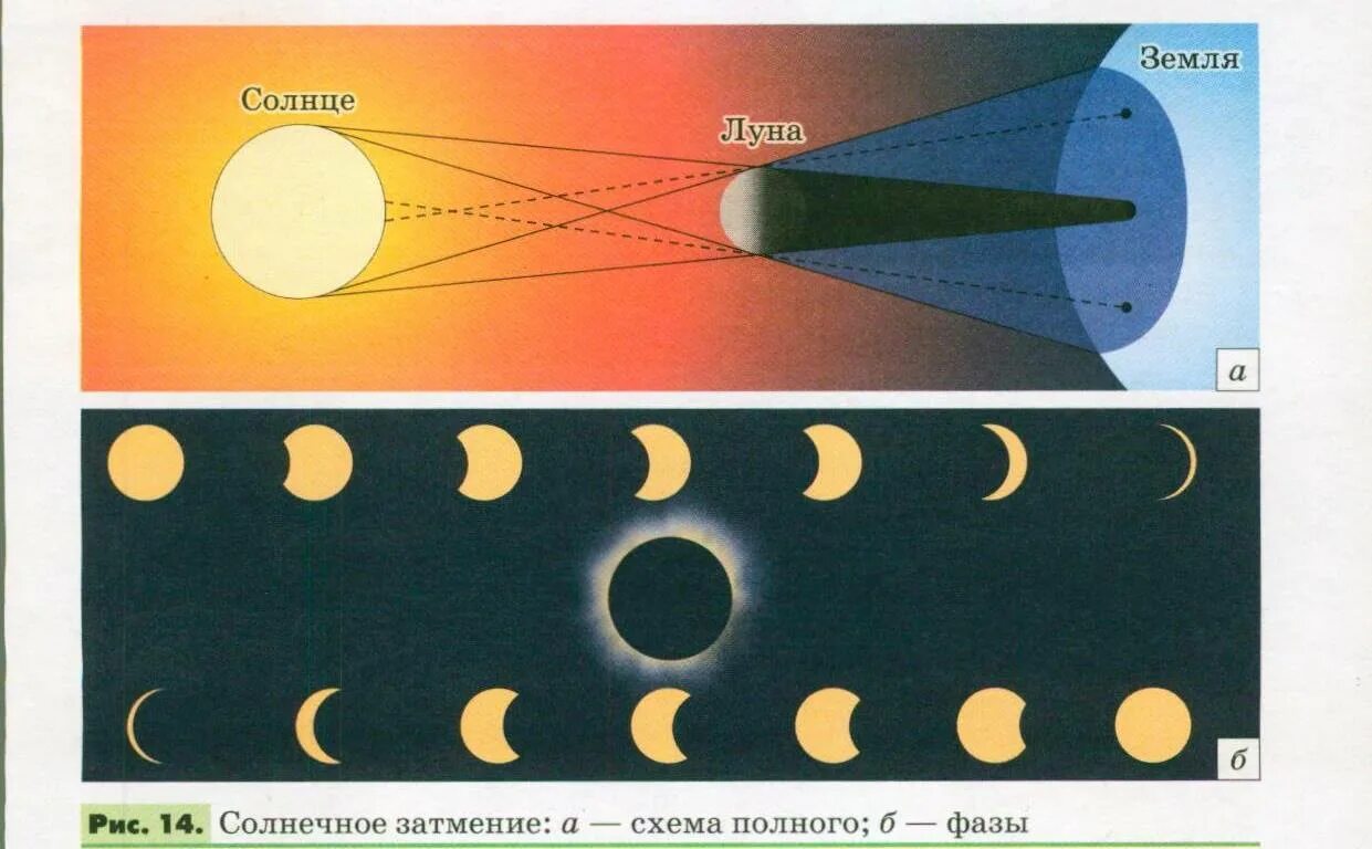 Солнечное затмение схема. Солнечные и лунные затмения. Схема возникновения затмений.